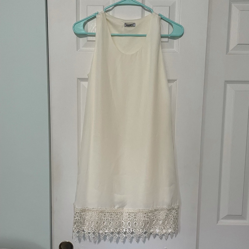 White shift dress